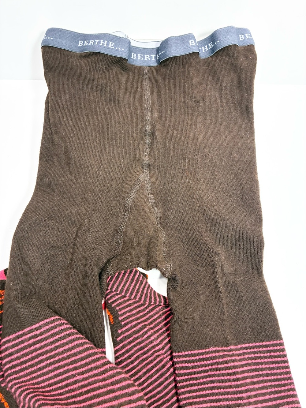 Berthe France Bird Sun Stripe Pattern Knit Tights Brown Multi Size 3/4 (M/L) - Picture 7 of 10